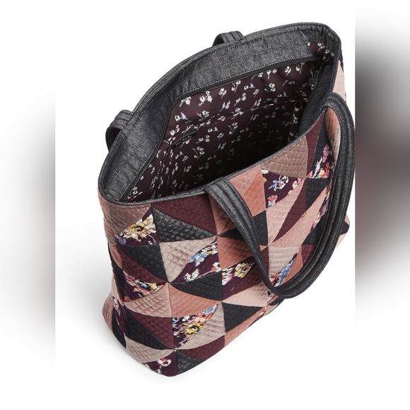 NWT NBU Vera Bradley Iconic Vera Tote Denim Navy Pattern - Picture 5 of 6